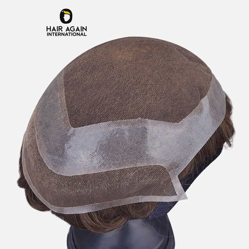 Swiss Lace hair patch ultra natural hairline system for men
