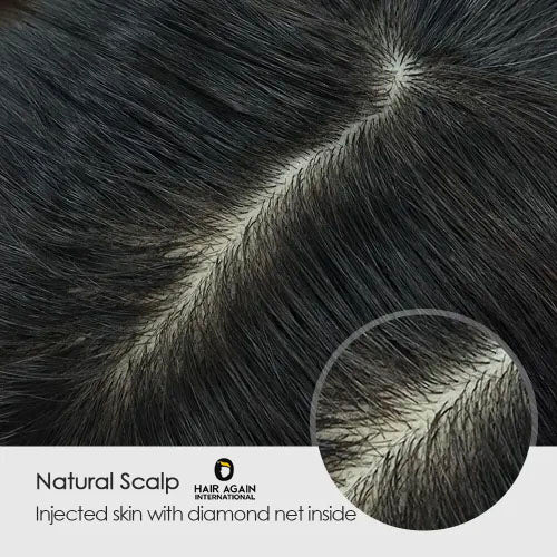 Swiss Lace hair patch ultra natural hairline system for men