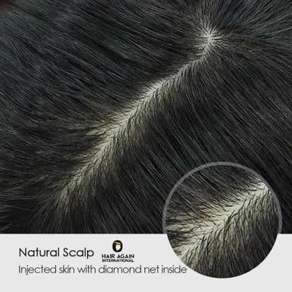 Swiss Lace hair patch ultra natural hairline system for men