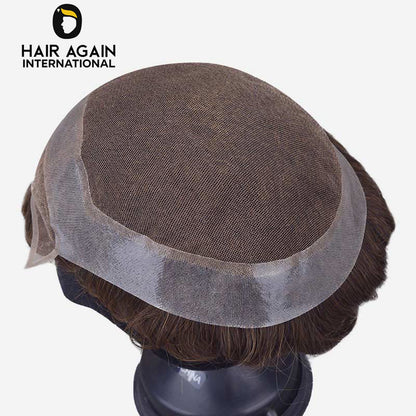 Swiss Lace hair patch ultra natural hairline system for men
