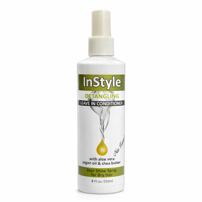 InStyle detangling leave-in conditioner bottle on a white background