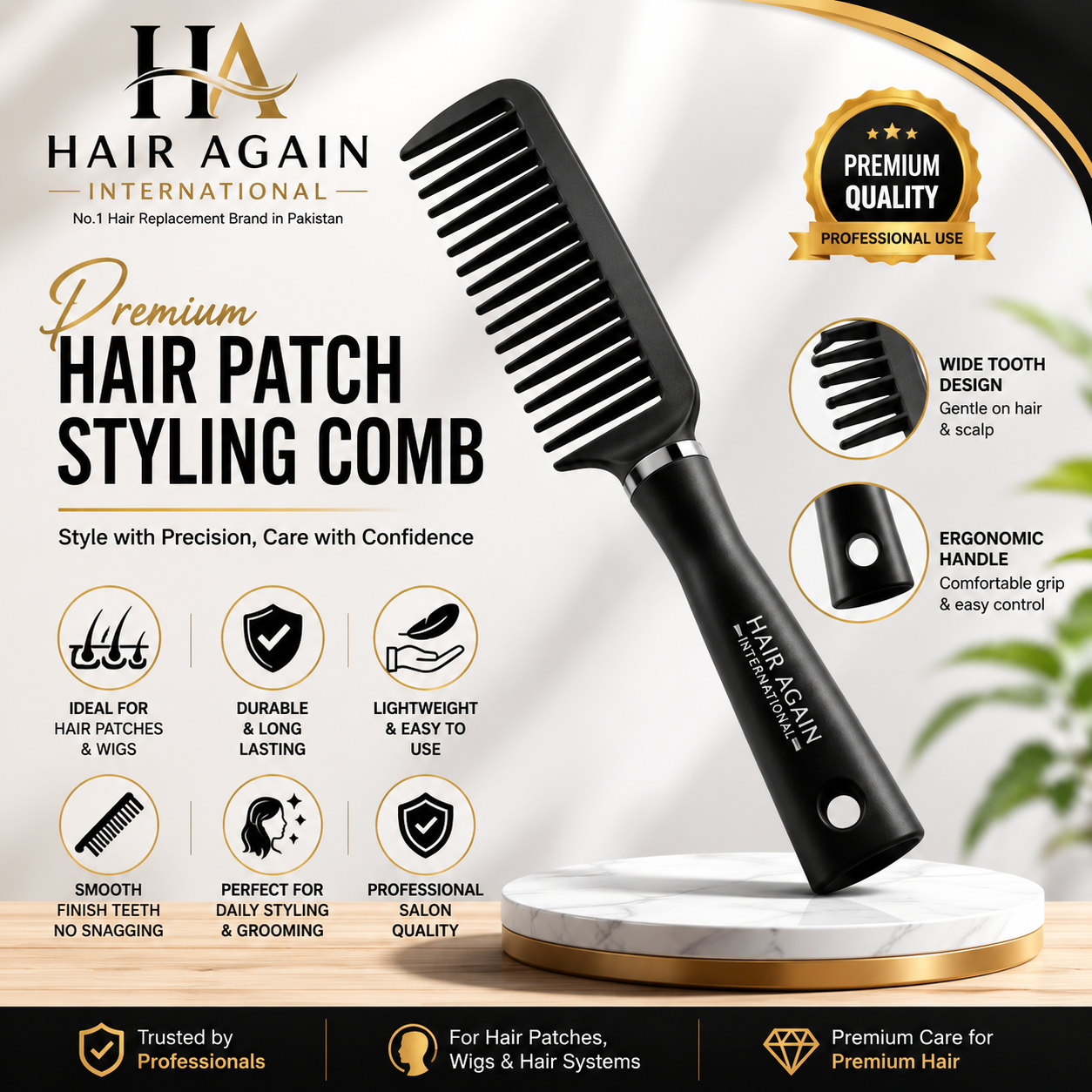 Premium Hair Patch Styling Comb