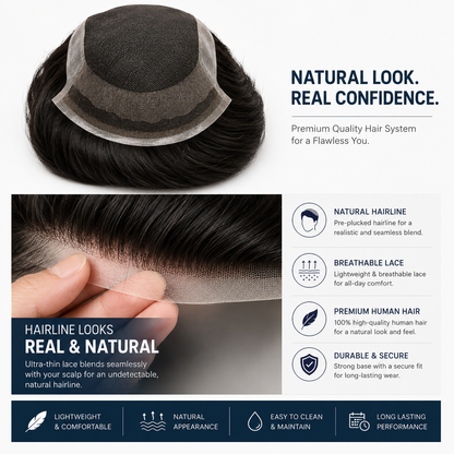 Octagon Lace Hair Patch for Men
