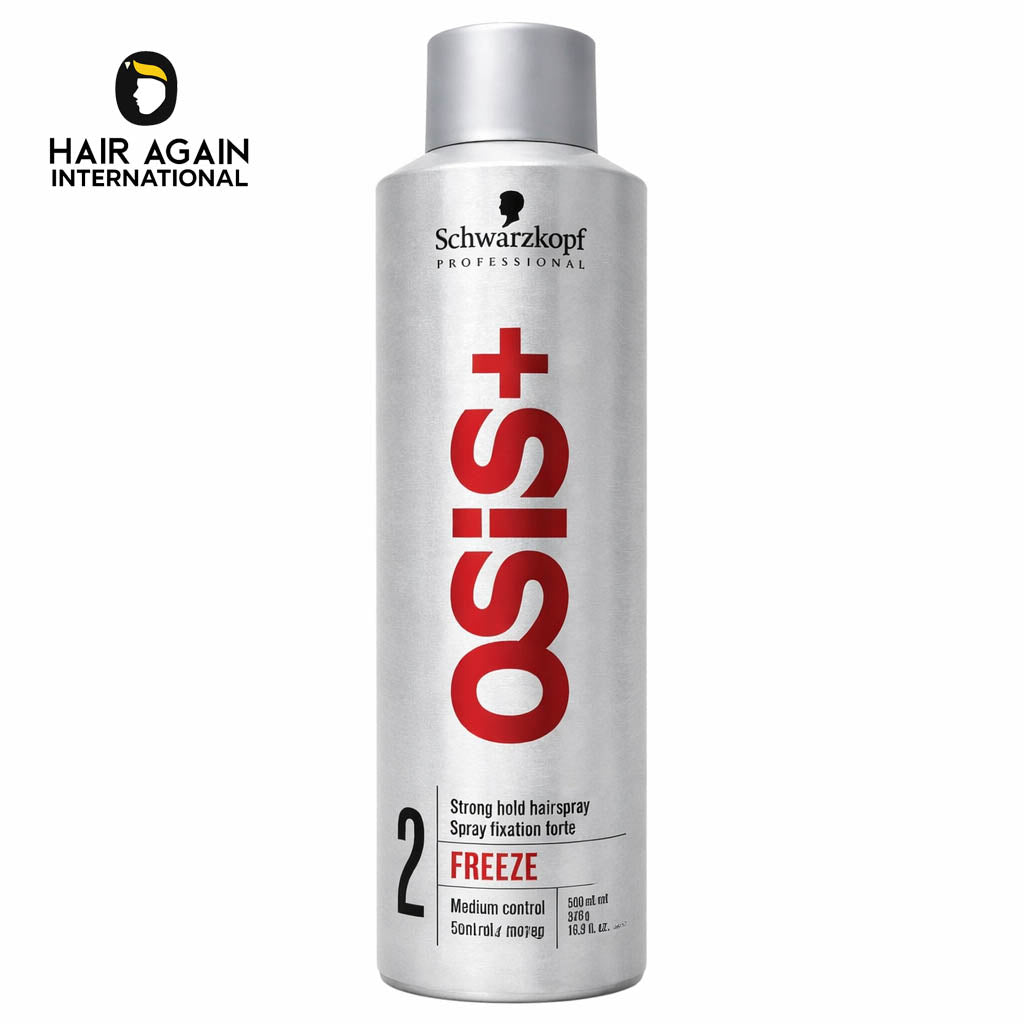 OSIS+ hair spray bottle by Schwarzkopf on a white background