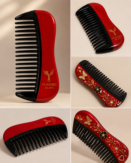 Premium Red and Black Wide Tooth Hair Comb