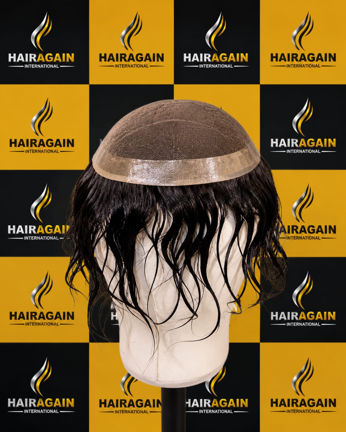 Korean Swiss Folded Hair Patch mannequin view