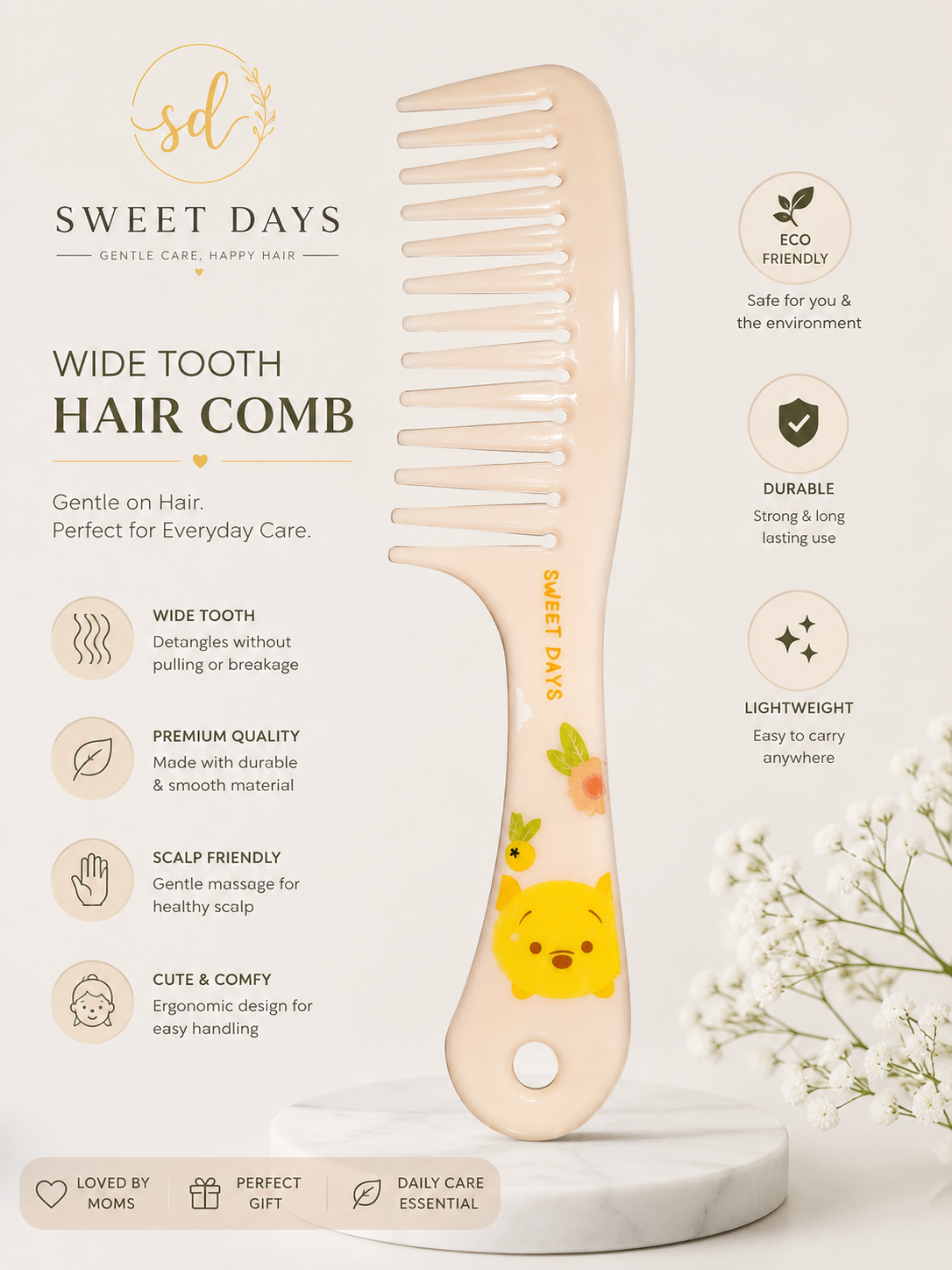 Premium Wide Tooth Hair Comb